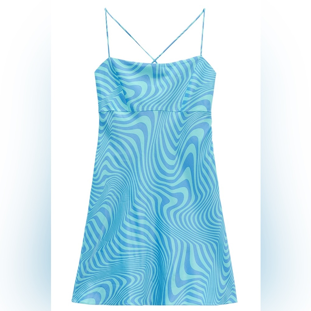 Zara Satin Effect Printed Dress